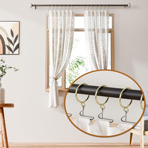 50 Pack Metal Curtain Rings with Eyelets, 1.5 inch Inner Diameter Drapery Rings Apply for Curtain Rods(Fits Up to 1 1/4-Inch Rod) in Saudi Arabia