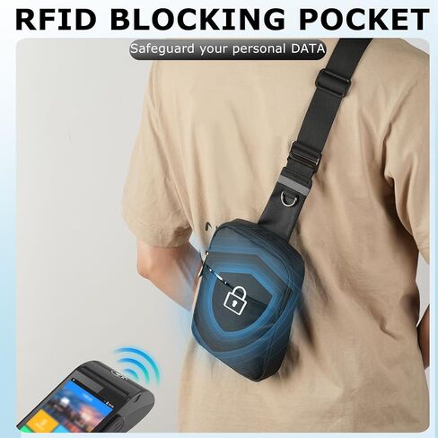 Mini Sling Bag for Women Men, Crossbody Bags Chest Bag Dual Pocket RFID Cell Phone Purse Travel Running Walking in Saudi Arabia