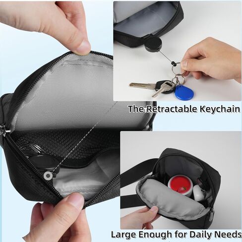 Mini Sling Bag for Women Men, Crossbody Bags Chest Bag Dual Pocket RFID Cell Phone Purse Travel Running Walking in Saudi Arabia