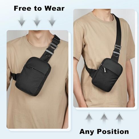Mini Sling Bag for Women Men, Crossbody Bags Chest Bag Dual Pocket RFID Cell Phone Purse Travel Running Walking in Saudi Arabia