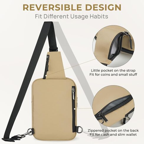 Mini Sling Bag for Women Men, Crossbody Bags Chest Bag Dual Pocket RFID Cell Phone Purse Travel Running Walking in Kuwait