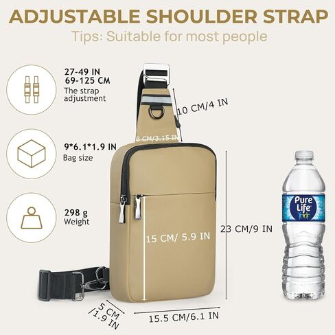 Mini Sling Bag for Women Men, Crossbody Bags Chest Bag Dual Pocket RFID Cell Phone Purse Travel Running Walking in Kuwait