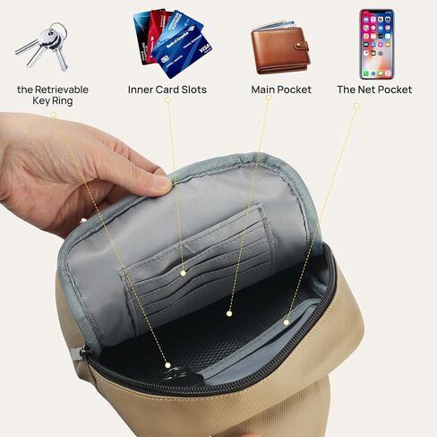 Mini Sling Bag for Women Men, Crossbody Bags Chest Bag Dual Pocket RFID Cell Phone Purse Travel Running Walking in Kuwait