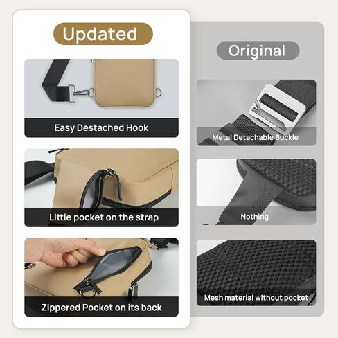 Mini Sling Bag for Women Men, Crossbody Bags Chest Bag Dual Pocket RFID Cell Phone Purse Travel Running Walking in Kuwait