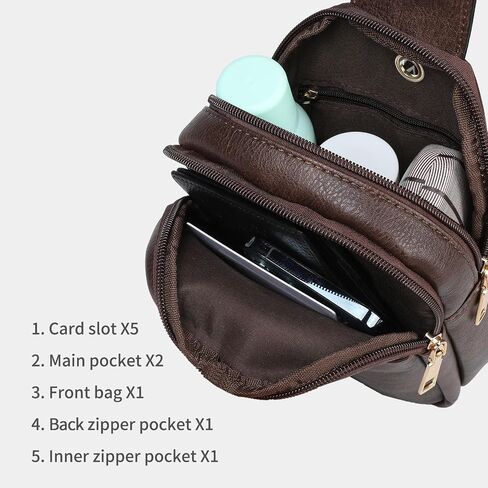 Anti Theft Sling Crossbody Bag for Women Trendy, Small Vegan Leather Cross body Bag Fanny Packs Chest Bag for Traveling in Saudi Arabia