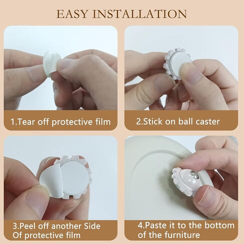 Self Adhesive Mini Caster Wheels, 360° Swivel Wheels for Furniture, 1 Inch Universal Appliance Stainless Steel Rollers, Low Profile Wheels For Kitchen Appliance, Storage Box, Trash Can (20 Pack) in Saudi Arabia