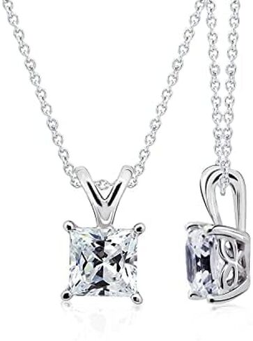 عقد بقلادة سوليتير من الفضة الإسترليني المطلية بالبلاتينيوم من Amazon Essentials مصنوعة من زركونيا مكعبة من Infinite Elements (6 مم)، 18 بوصة (مجموعة أمازون سابقًا) in Kuwait