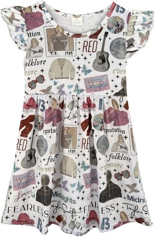 Girl Dress Girl Princess Cartoon Printed Dress Toddlers Casual Dress in Saudi Arabia