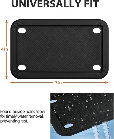 OKLPF Curved Laydown License Plate Mount Frame Compatible with Harley Davidson Motorcycle - Rear License Plate Bracket,with 3-Hole for Easy Installation,Side Holder (Black) OEM # 3148 in Kuwait
