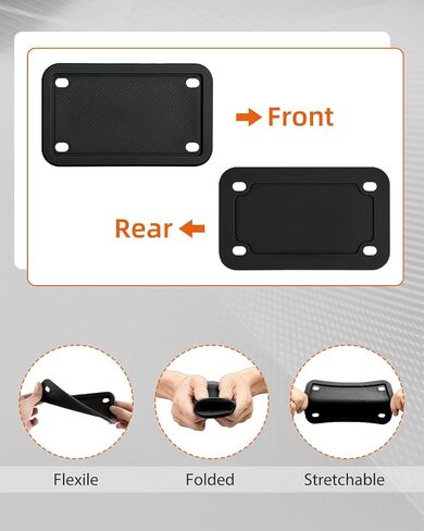 OKLPF Curved Laydown License Plate Mount Frame Compatible with Harley Davidson Motorcycle - Rear License Plate Bracket,with 3-Hole for Easy Installation,Side Holder (Black) OEM # 3148 in Kuwait