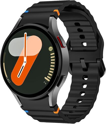 Silicone Sport Band Compatible With Samsung Galaxy Watch 7 Band 40mm 44mm,No Gap Sporty Strap with Decorative Woven Line for Samsung Watch 7 44mm Bands Men Women(2024) in Saudi Arabia