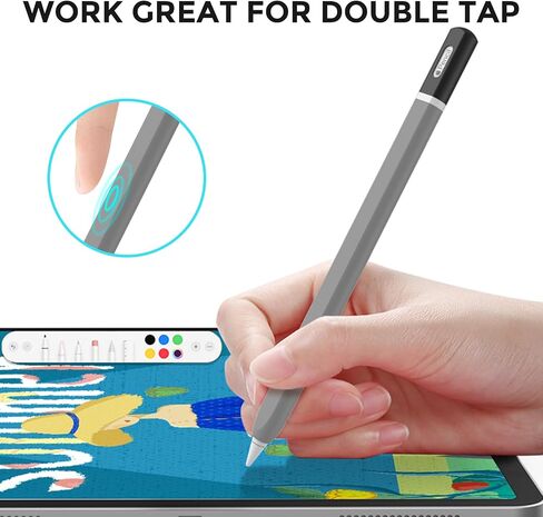 Apple Pencil 2nd Generation case, Silicone Apple Pencil 2 Sleeve Classic Pencil Design Cover Perfect Grip Skin Compatible with Apple Pencil 2nd Generation（Yellow） in Saudi Arabia