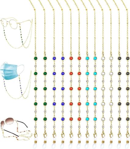 EAONE 10 قطع من حاملات نظارات العين حول الرقبة، حزام النظارات الرياضية للنظارات الشمسية وحزام النظارات للرجال والنساء والأطفال (ملون) in Kuwait