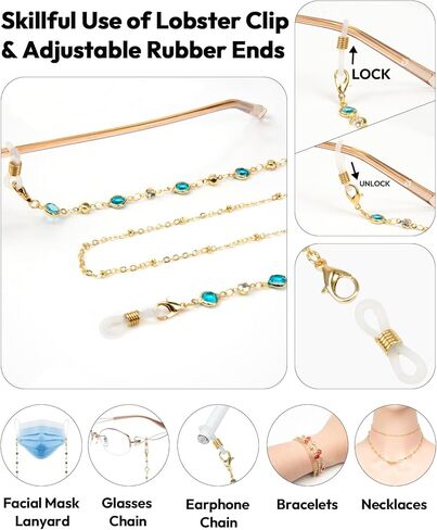 EAONE 10 قطع من حاملات نظارات العين حول الرقبة، حزام النظارات الرياضية للنظارات الشمسية وحزام النظارات للرجال والنساء والأطفال (ملون) in Kuwait