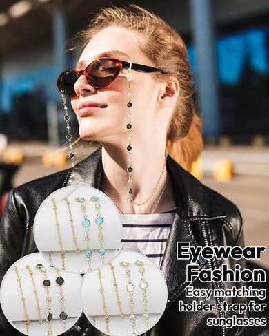 EAONE 10 قطع من حاملات نظارات العين حول الرقبة، حزام النظارات الرياضية للنظارات الشمسية وحزام النظارات للرجال والنساء والأطفال (ملون) in Kuwait