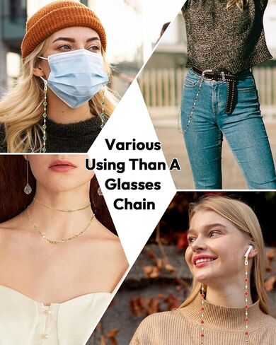 EAONE 10 قطع من حاملات نظارات العين حول الرقبة، حزام النظارات الرياضية للنظارات الشمسية وحزام النظارات للرجال والنساء والأطفال (ملون) in Kuwait