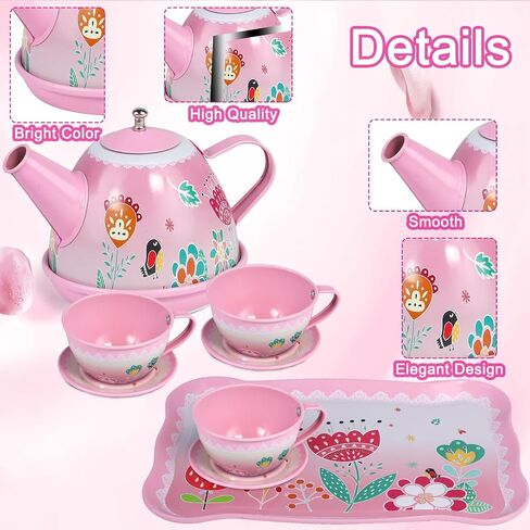 Tea Party Set for Toddles 3-5,53PCS Musical Kids Tea Set for Little Girls with Dessert,Cookies,Doughnut,Cake,Cake Stand,Tablecloth & Carrying Case,Kitchen Pretend Play Toys for Girls Boys Age 3-6 in Saudi Arabia