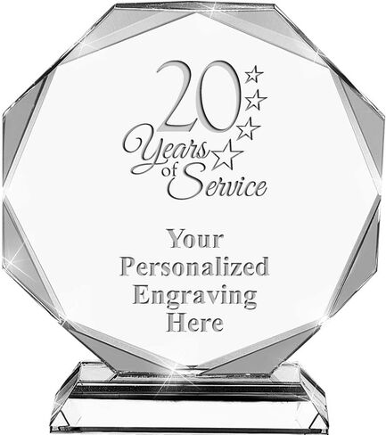 Award of Excellence Crystal Trophy, 6.75" Custom Excellence Award Gift with Engraving Included Prime in Saudi Arabia