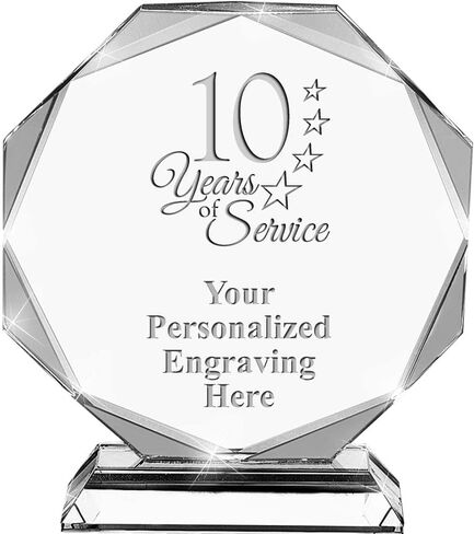 Award of Excellence Crystal Trophy, 6.75" Custom Excellence Award Gift with Engraving Included Prime in Saudi Arabia