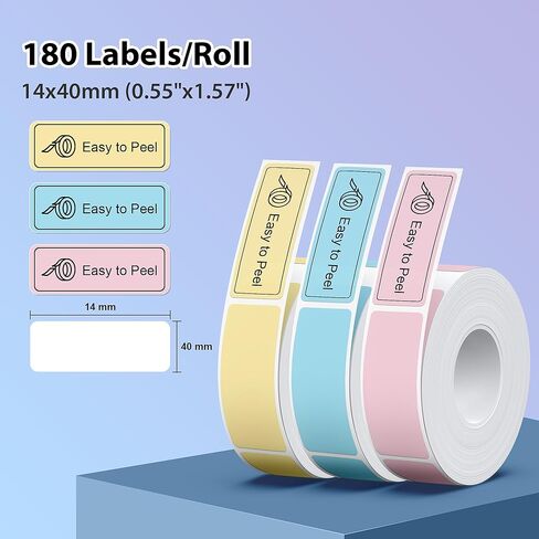 P21 Label Maker Tape Black on White 14x40mm(0.55"x1.57"), Adapted NELKO P21 Label Printer Paper Standard Laminated 180 Labels/Roll, White Label Tape Use for Office, School and Home - 3 Rolls in Kuwait