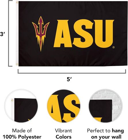 Desert Cactus Arizona State University Flag Sun Devils ASU Flag Banners 100% Polyester Indoor Outdoor 3x5 feet Flags (Style 4) in Saudi Arabia