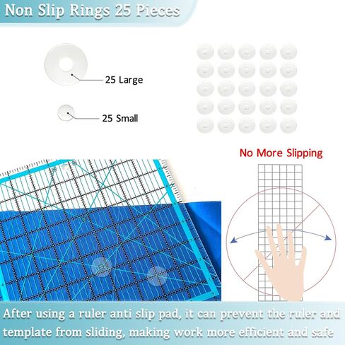 مسطرة خياطة من 4 قطع من في بي في بي، مسطرة مربعة من الاكريليك، قوالب خياطة اللحف، مع حلقات مانعة للانزلاق، 50 قطعة (4.5×4.5 انش، 6×6 انش، 9.5×9.5 انش، 12.5×12.5 انش) in Kuwait