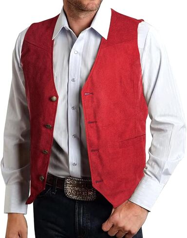 Hi-Tie Men's Suit Vest Tailored Collar Single Breasted Slim Fit Retro Dress Waistcoat for Wedding Party Tuxedo Formal in Kuwait