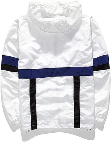 perdontoo Mens Casual Lightweight Drawstring Hooded Windbreaker Jacket (Small, Black-2) in Saudi Arabia