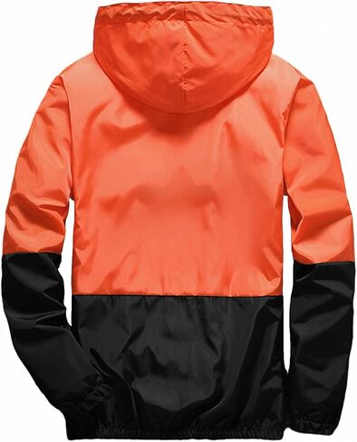 perdontoo Mens Casual Lightweight Drawstring Hooded Windbreaker Jacket (Small, Black-2) in Saudi Arabia