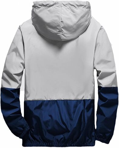 perdontoo Mens Casual Lightweight Drawstring Hooded Windbreaker Jacket (Small, Black-2) in Saudi Arabia
