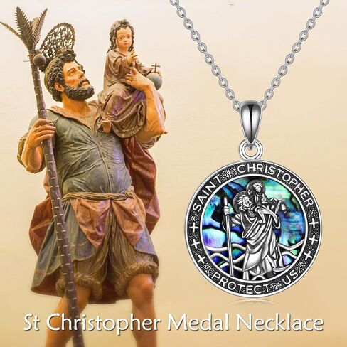 Hancock 925 Sterling Silver Necklace Abalone Shell Necklace for Women Round Pendant Necklace in Kuwait