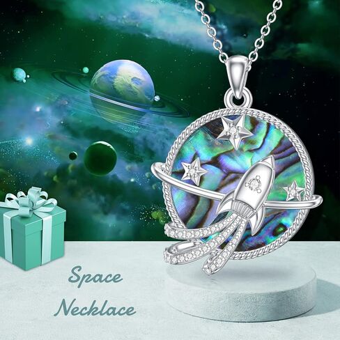 Hancock 925 Sterling Silver Necklace Abalone Shell Necklace for Women Round Pendant Necklace in Saudi Arabia