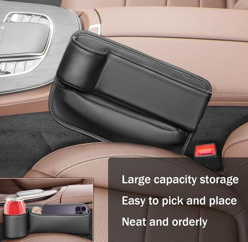 Cup Holder Gap Filler, Car Gap Filler Organizer, Car Gap Filler, Gap Filler Organizer, Car Gap Holder, Suitable Most Vehicles (Driver Seat - Black) in Kuwait
