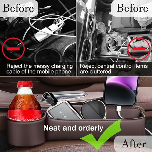 Cup Holder Gap Filler, Car Gap Filler Organizer, Car Gap Filler, Gap Filler Organizer, Car Gap Holder, Suitable Most Vehicles (Driver Seat - Black) in Kuwait