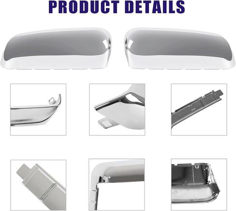 غطاء مرآة السحب متوافق مع GMC Sierra/Chevrolet Silverado 2500HD 3500HD 2020 2021 2022 2023، غطاء غطاء مرآة بمشبك علوي وجانبي (أسود) in Kuwait