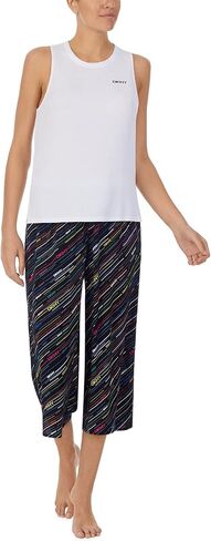 مجموعة DKNY Tank Culottes PJ باللون الأسود مع شعار LG in Saudi Arabia