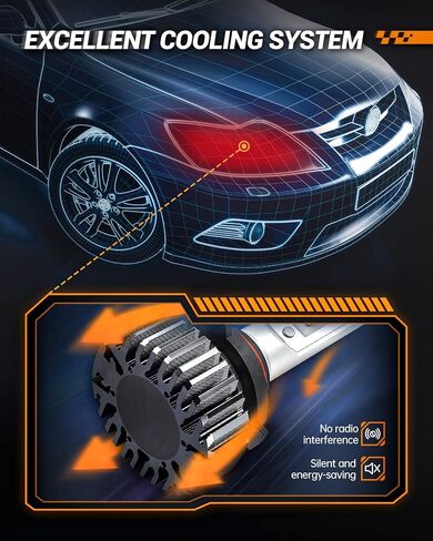 SEALIGHT H9/H11/H8 Light أو H11 Fog، مصابيح H11 سطوع 24000LM، ضوء H11 أبيض 6000K، توصيل وتشغيل ضوء الضباب، حزمة من 2 in Kuwait
