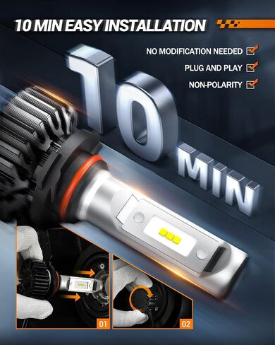 SEALIGHT H9/H11/H8 Light أو H11 Fog، مصابيح H11 سطوع 24000LM، ضوء H11 أبيض 6000K، توصيل وتشغيل ضوء الضباب، حزمة من 2 in Kuwait