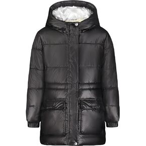 Jessica Simpson Girls' Heavyweight Jacket with Cozy Hood Trim