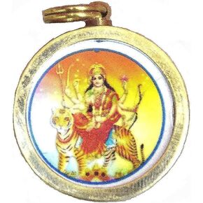 Fair MartGold Plated Durga Yantra Pendant with Chain for Men and Women