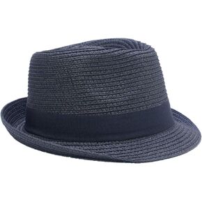 Summer Foldable Panama Fedora Straw Hat for Kids Short Brim Beach Sun Hat