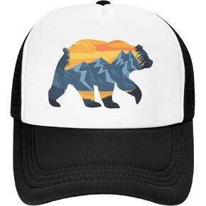 Girls' Bear Mountain Trucker Hat Snapback Adjustable Mesh Baseball Cap for Toddler Girl Boy