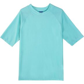 qilefoty Boy's Swim Shirt Rash Guard UPF 50+ Surf and Sports Shirt for 3-14 Years