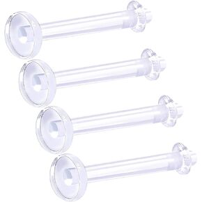 4Pcs Retainer Flexible Clear 16g 3/8 (10mm) Labret Earring Studs Piercing Jewelry Monroe Cartilage Tragus Medusa Snake Bite M3223
