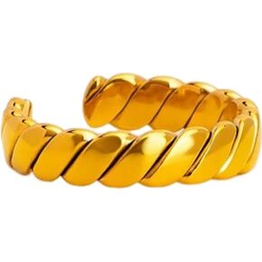 ENDLESSNESS & ETERNITY 14 Gold Plated Stylish Band Ring Statment Band Ring for Women Ajustable Comfort Fit Stackble Plain Ring