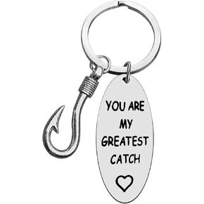 Valentine's Day Gift for Boyfriend Anniversary Keychain Gifts from Girlfriend Husband Fishing Lure Keyring Fisherman Gift Romantic Gift for Him Men Fathers Day Christmas Birthday Gifts for Fiance