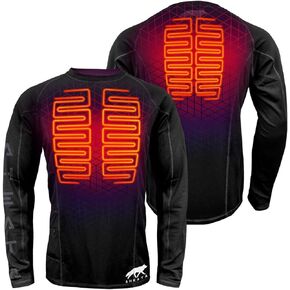 Aheata 7V Battery Heated Shirt for Men – Heating Base Layer Shirt for Winter Hiking, Skiing, Motorcycle Riding – Black