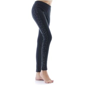 MeMoi Glampagne Holiday Studded Cotton Blend Leggings