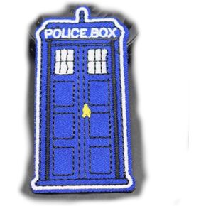 Dr Doctor Who Tardis Telephone Phone Booth Police Box 3.2" Iron On Embroidered Thermoadhesive Patch for Clothing
