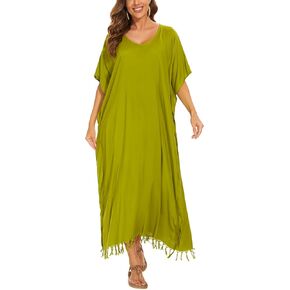 Beautybatik Women Solid Caftan Kaftan Loungewear Maxi Plus Size Long Loose Dress XL to 4X